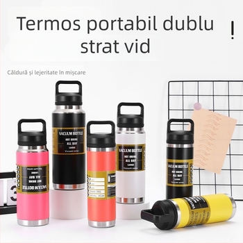 Termos din oțel inoxidabil 304 cu izolație în vid, cu mâner, capacitate mare pentru exterior