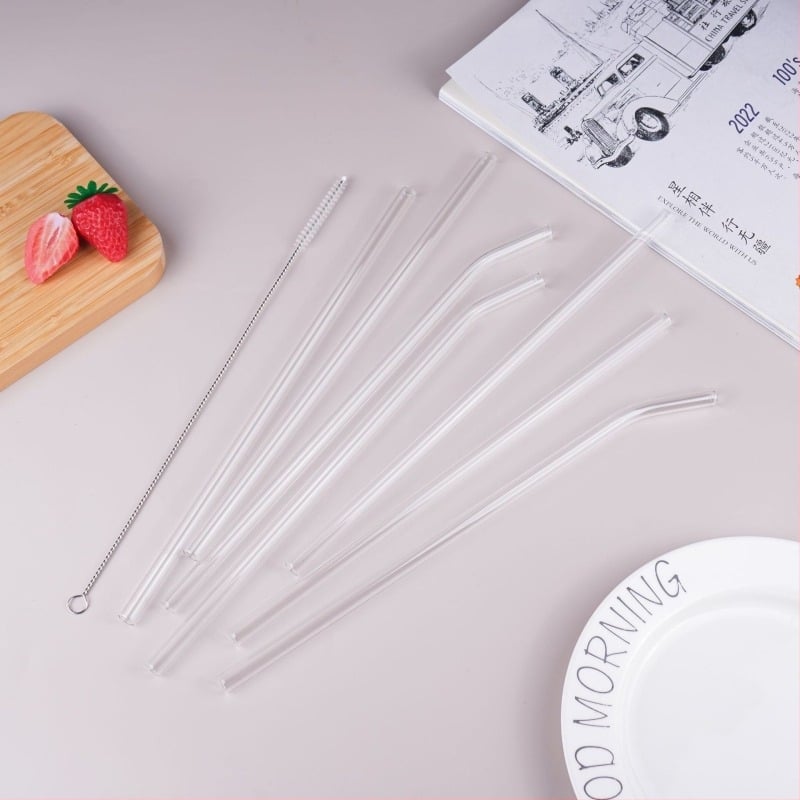 Paie din sticlă borosilicată - de calitate alimentară, rezistente la temperaturi înalte și joase, transparente, incolore, fără miros, lungi, drepte, care nu se înfundă