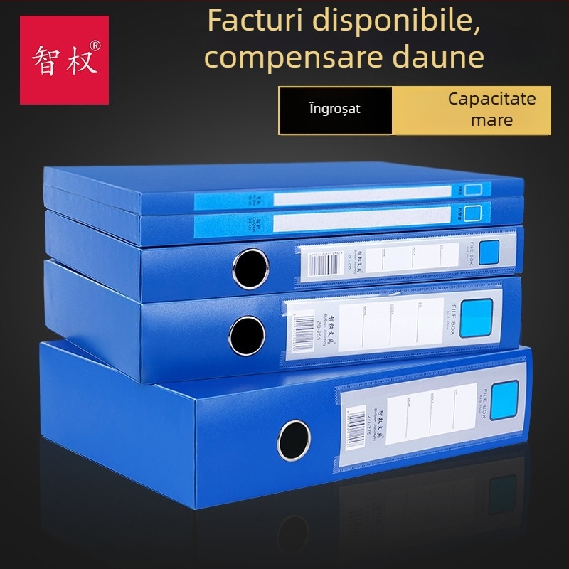 Cutie pentru fișiere A4, cutie din plastic pentru depozitare documente, capacitate mare