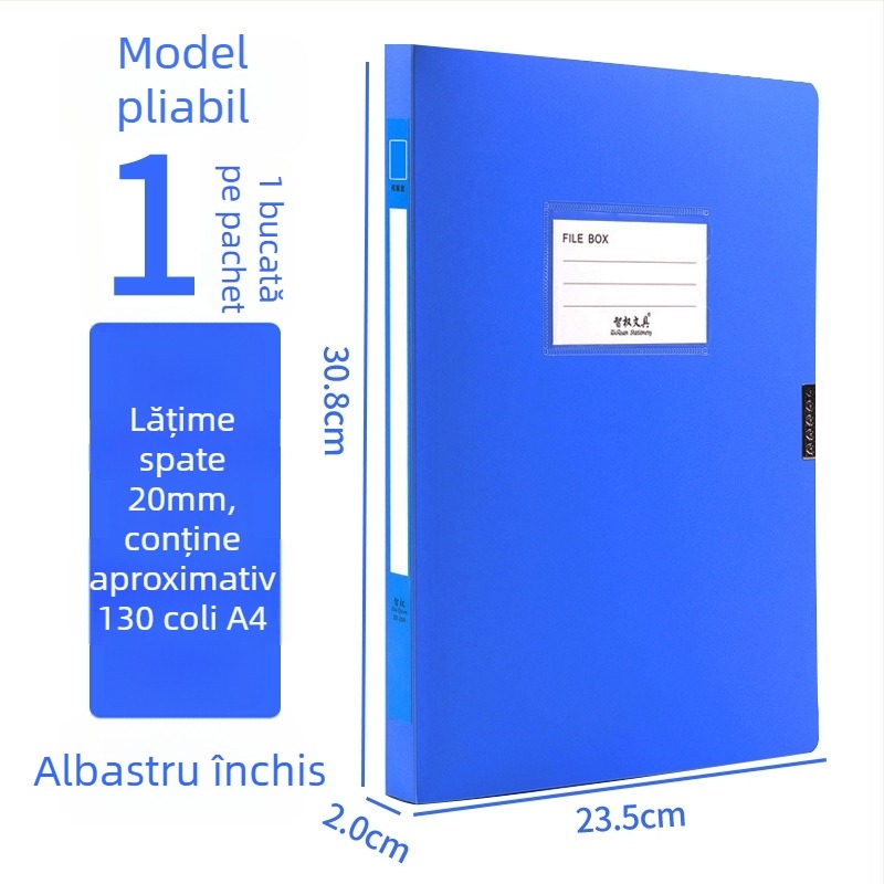 Cutie pentru fișiere A4, cutie din plastic pentru depozitare documente, capacitate mare