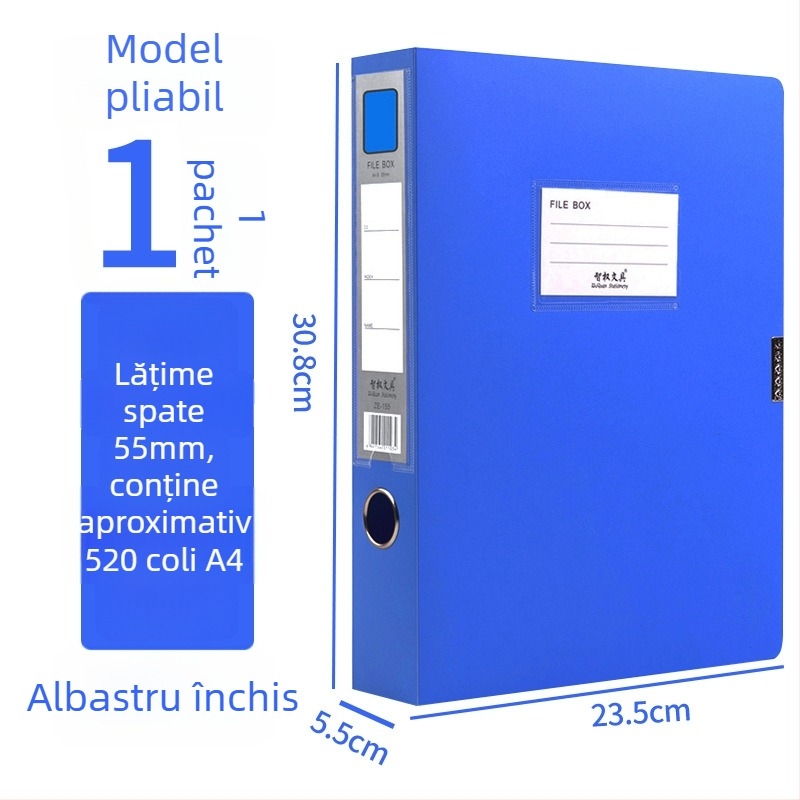 Cutie pentru fișiere A4, cutie din plastic pentru depozitare documente, capacitate mare