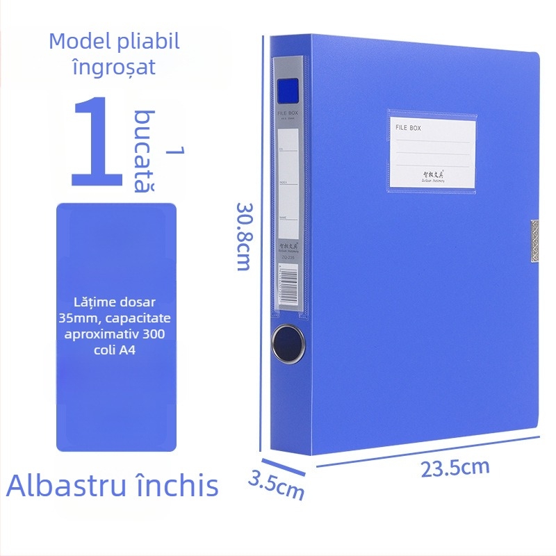 Cutie pentru fișiere A4, cutie din plastic pentru depozitare documente, capacitate mare