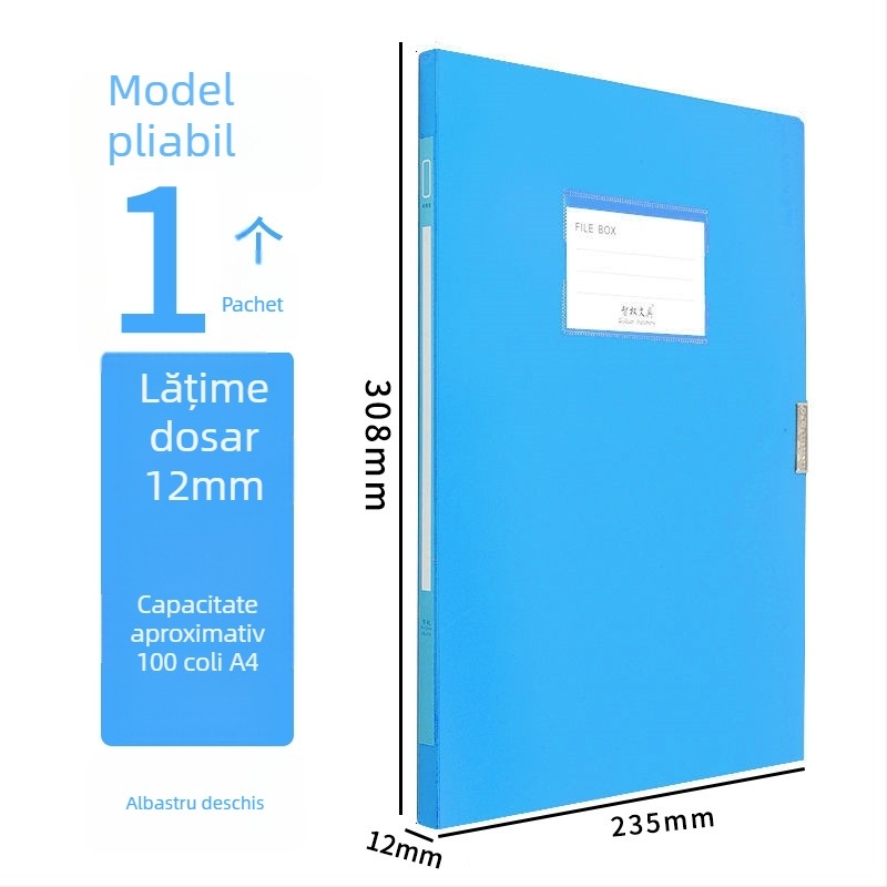 Cutie pentru fișiere A4, cutie din plastic pentru depozitare documente, capacitate mare
