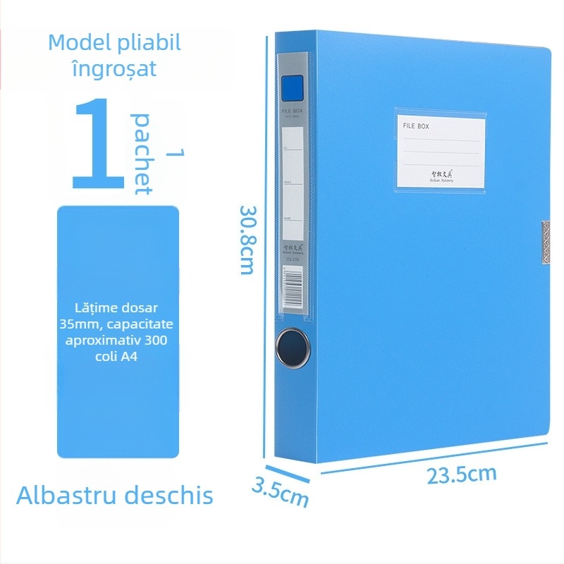 Cutie pentru fișiere A4, cutie din plastic pentru depozitare documente, capacitate mare