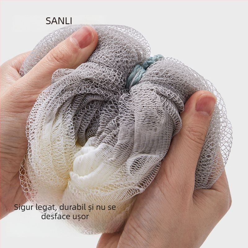 Set Sanli PE pentru baie: minge de baie cu spumă, prosop de baie, burete pentru spate și lufă de baie