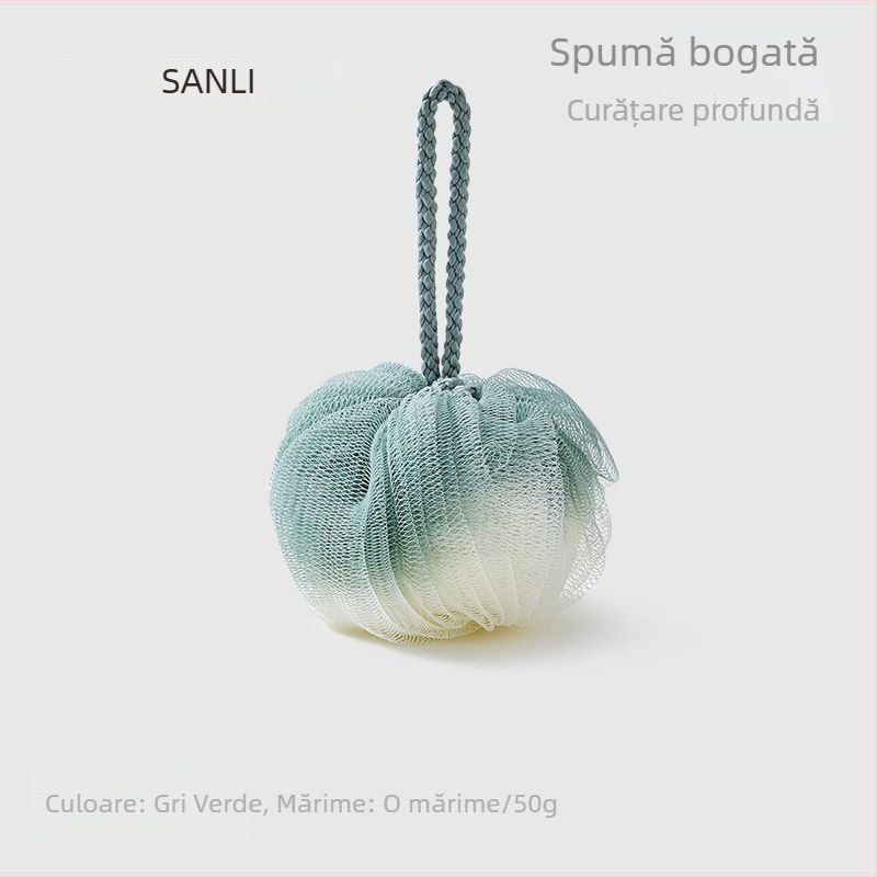 Set Sanli PE pentru baie: minge de baie cu spumă, prosop de baie, burete pentru spate și lufă de baie