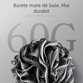 Balon mare de baie pentru bărbați, burete de baie confortabil, exfoliant delicat, delicat cu pielea, balon spumos pentru baie