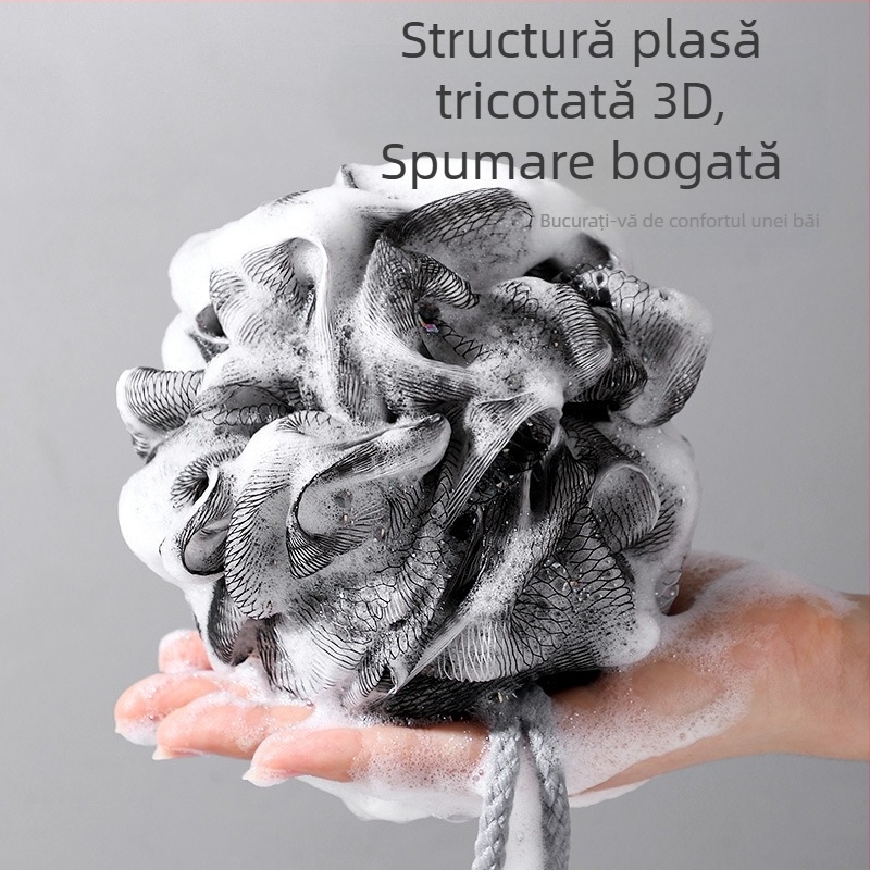 Balon mare de baie pentru bărbați, burete de baie confortabil, exfoliant delicat, delicat cu pielea, balon spumos pentru baie
