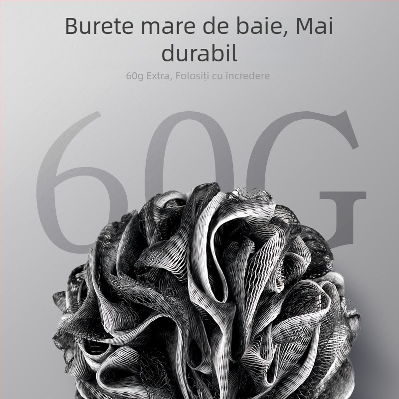 Balon mare de baie pentru bărbați, burete de baie confortabil, exfoliant delicat, delicat cu pielea, balon spumos pentru baie