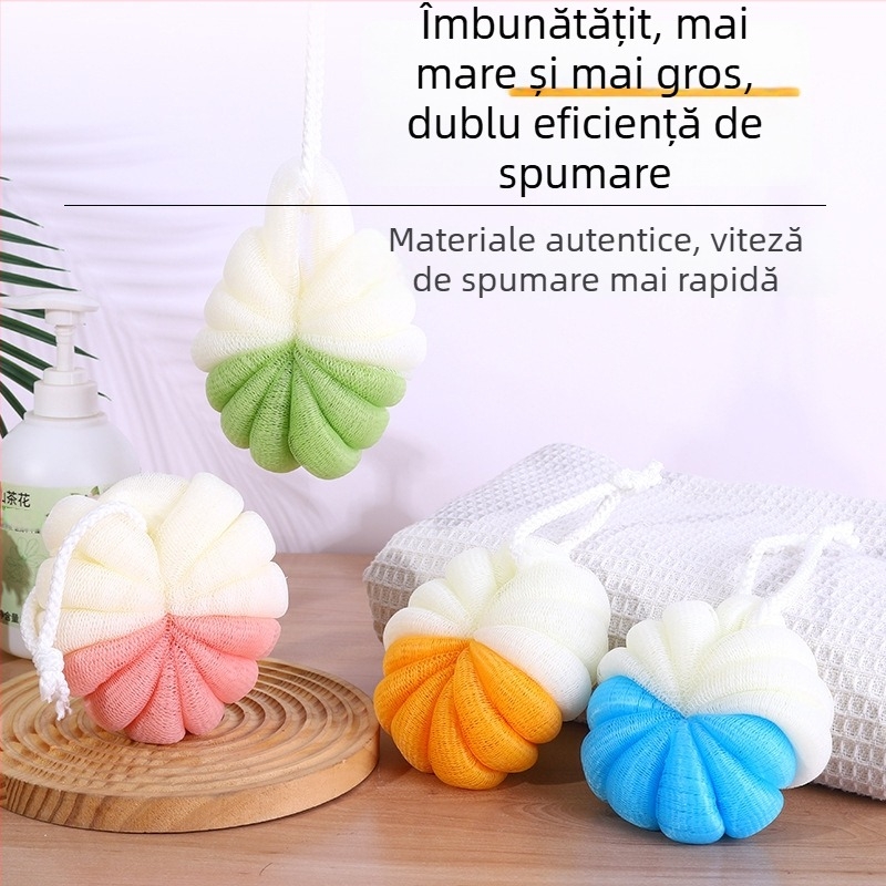 Burete de baie spumos, mare, drăguț, pentru femei, bilă de baie și bilă cu floare