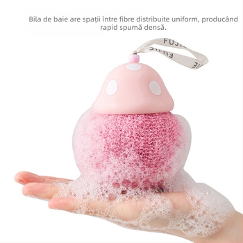 Bilă de baie cu formă de floare pentru exfoliere delicată și spumare bogată - potrivită pentru adulți, copii și bebeluși