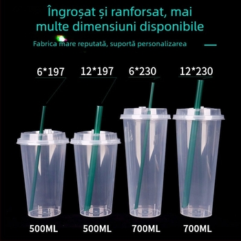 Paie de unică folosință verde închis pentru bubble tea, ambalate individual, paie subțiri pentru băuturi, 200 buc