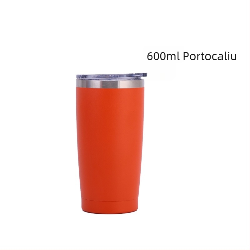 20oz cană termo pentru mașină – oțel inoxidabil cu izolație, interior 304, exterior 201, finisaj pulverizat