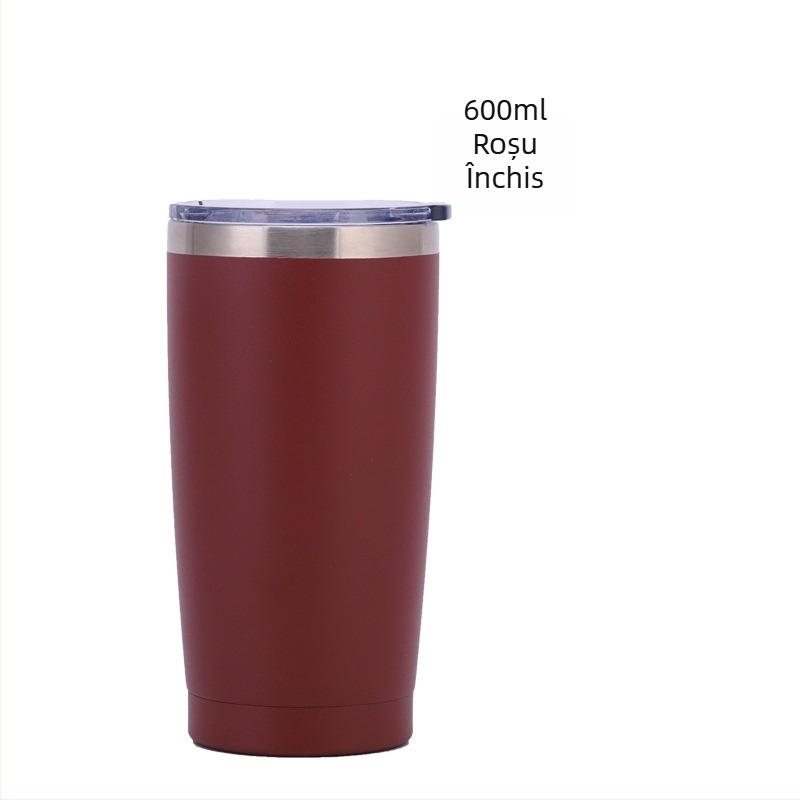20oz cană termo pentru mașină – oțel inoxidabil cu izolație, interior 304, exterior 201, finisaj pulverizat