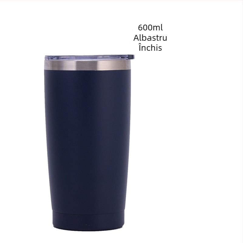 20oz cană termo pentru mașină – oțel inoxidabil cu izolație, interior 304, exterior 201, finisaj pulverizat