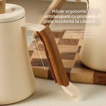 Ceainic de cafea pentru filtrare manuală, cu gât de lebădă și gură subțire, 600 ml