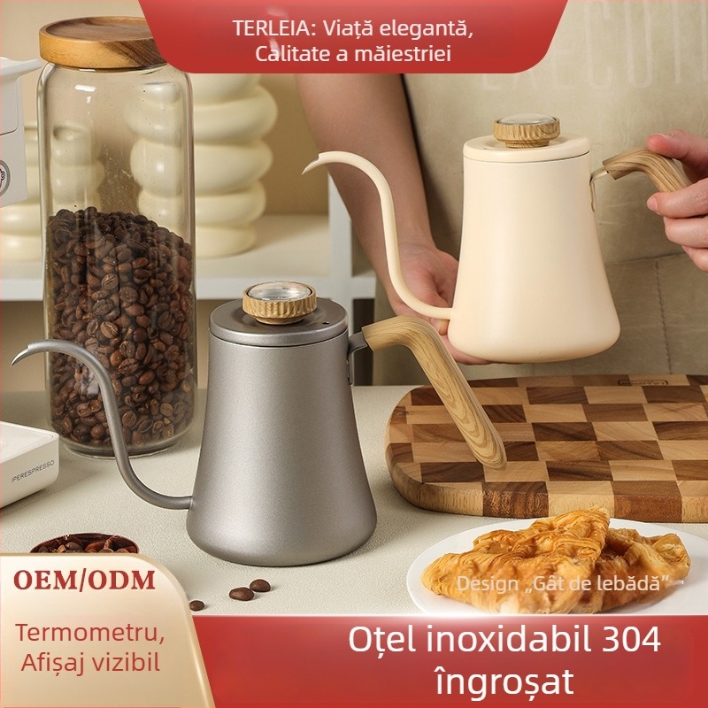 Ceainic de cafea pentru filtrare manuală, cu gât de lebădă și gură subțire, 600 ml