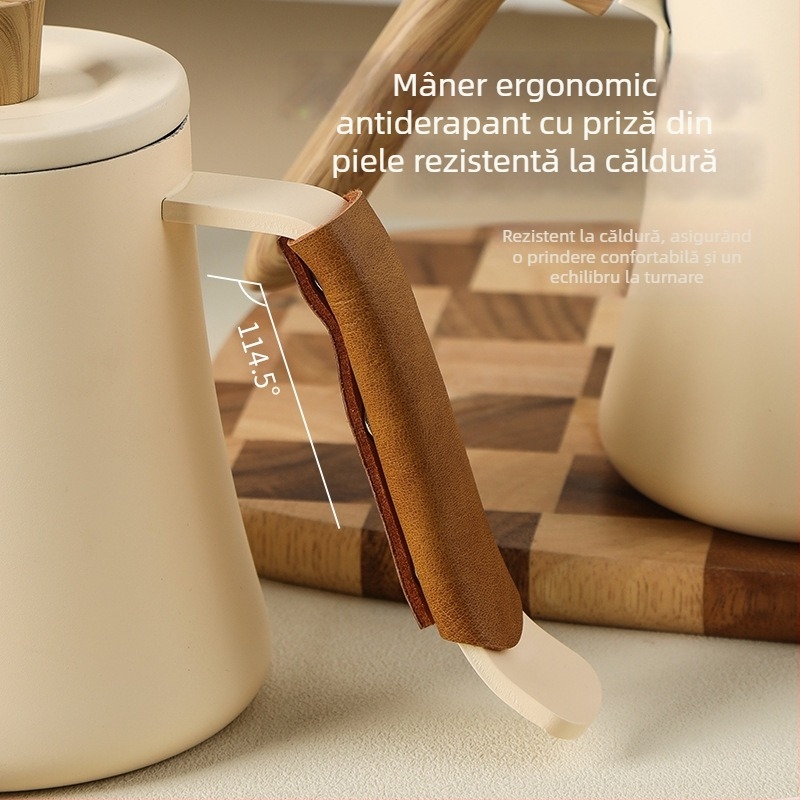 Ceainic de cafea pentru filtrare manuală, cu gât de lebădă și gură subțire, 600 ml