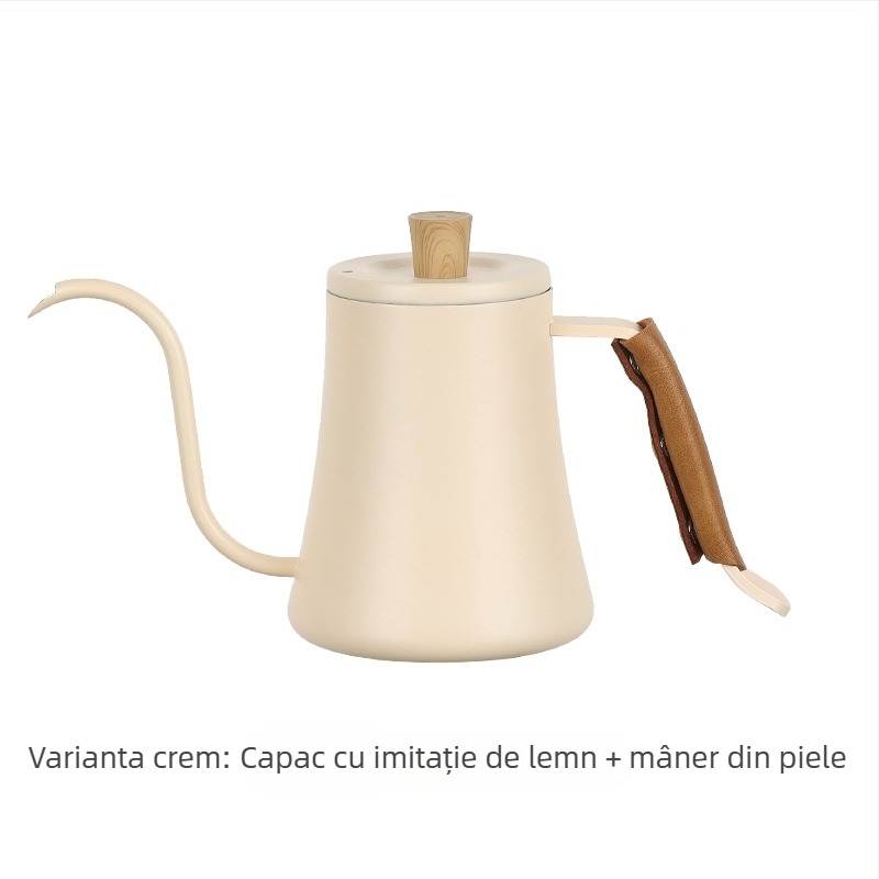 Ceainic de cafea pentru filtrare manuală, cu gât de lebădă și gură subțire, 600 ml