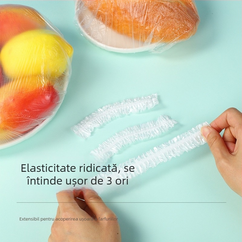 Set capac pentru boluri, de unică folosință, calitate alimentară, cu capace multifuncționale auto-etanșante pentru folie alimentară