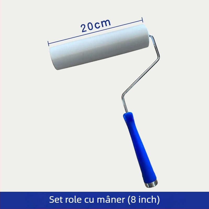 PE hârtie pentru rolă de praf, pentru 4/6/8/10/12 inch, rolă de praf cu suport pentru mâner, îndepărtător antistat pentru scame