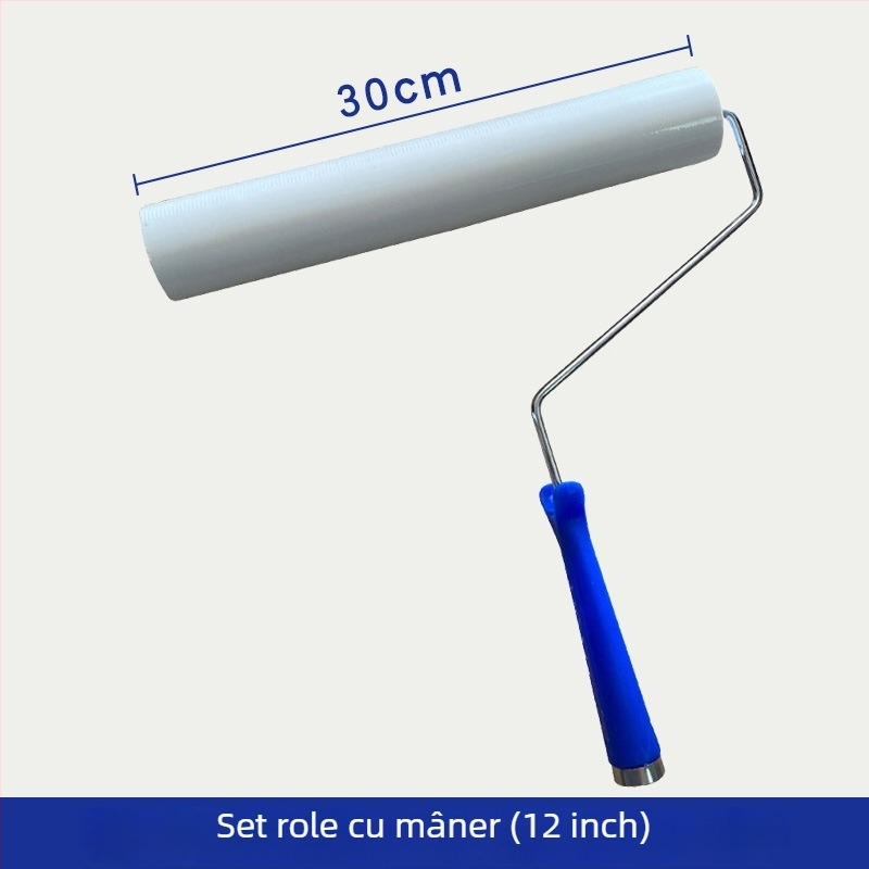 PE hârtie pentru rolă de praf, pentru 4/6/8/10/12 inch, rolă de praf cu suport pentru mâner, îndepărtător antistat pentru scame