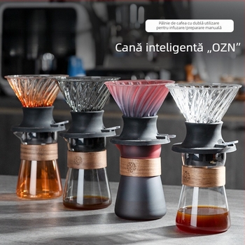 Set pentru preparare manuală a cafelei cu filtru și dripper din sticlă pentru cafea și ceai