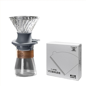 Set pentru preparare manuală a cafelei cu filtru și dripper din sticlă pentru cafea și ceai