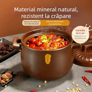 Oală ceramică pentru supe, uz casnic, rezistentă la fisuri, potrivită pentru plita pe gaz