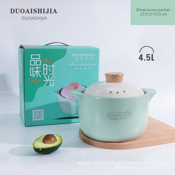 Oală ceramică multifuncțională de 4,5 L pentru supă, tocanita și terci