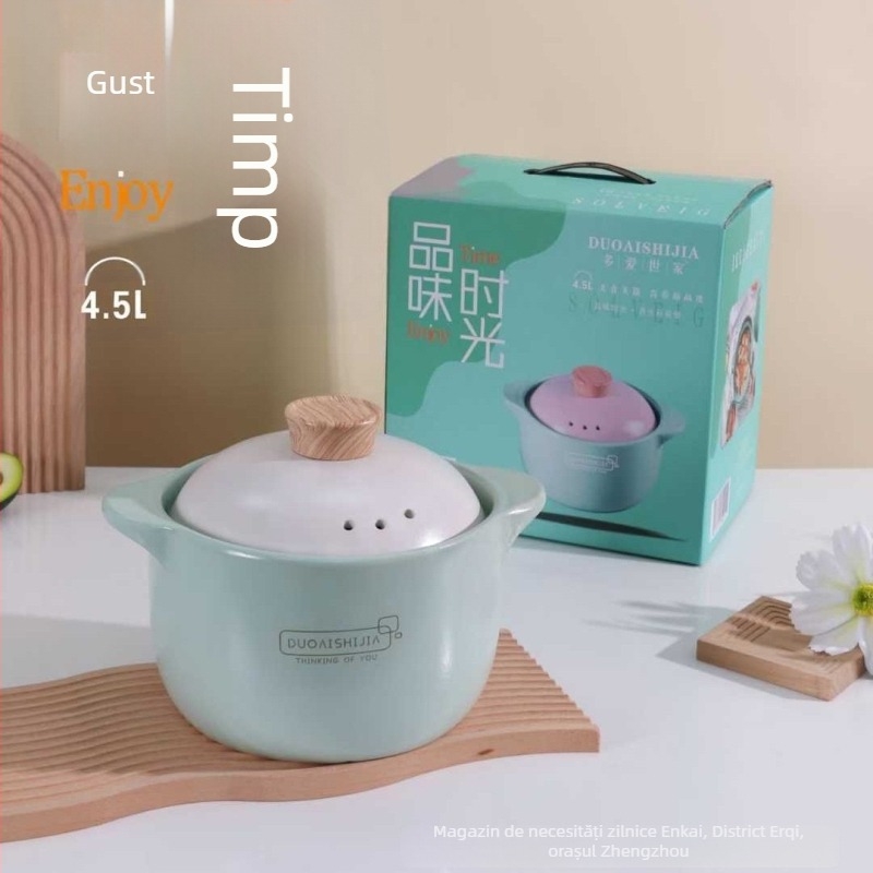 Oală ceramică multifuncțională de 4,5 L pentru supă, tocanita și terci