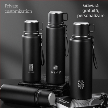 Termos din oțel inoxidabil 316, capacitate mare, portabil pentru ceai și apă, cu filtru de ceai și separator, logo personalizat