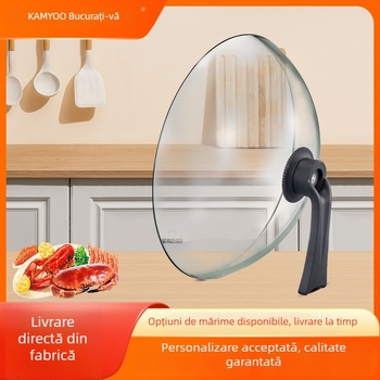 Capac transparent din sticlă pentru oală, cu vizualizare panoramică, sticlă temperată, capac pentru oală cu aburi, design arcuit înalt