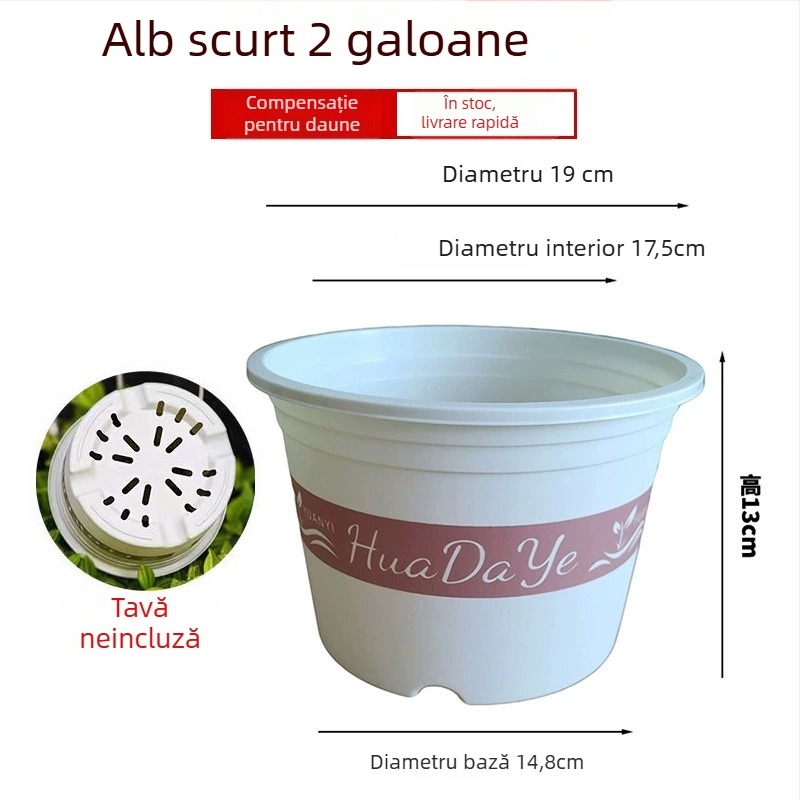 Ghiveci rotund din rășină albă, gros, cu ventilație și control al rădăcinilor, pentru trandafiri și hortensii, plastic, personalizabil