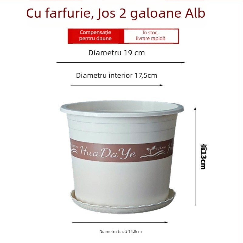 Ghiveci rotund din rășină albă, gros, cu ventilație și control al rădăcinilor, pentru trandafiri și hortensii, plastic, personalizabil