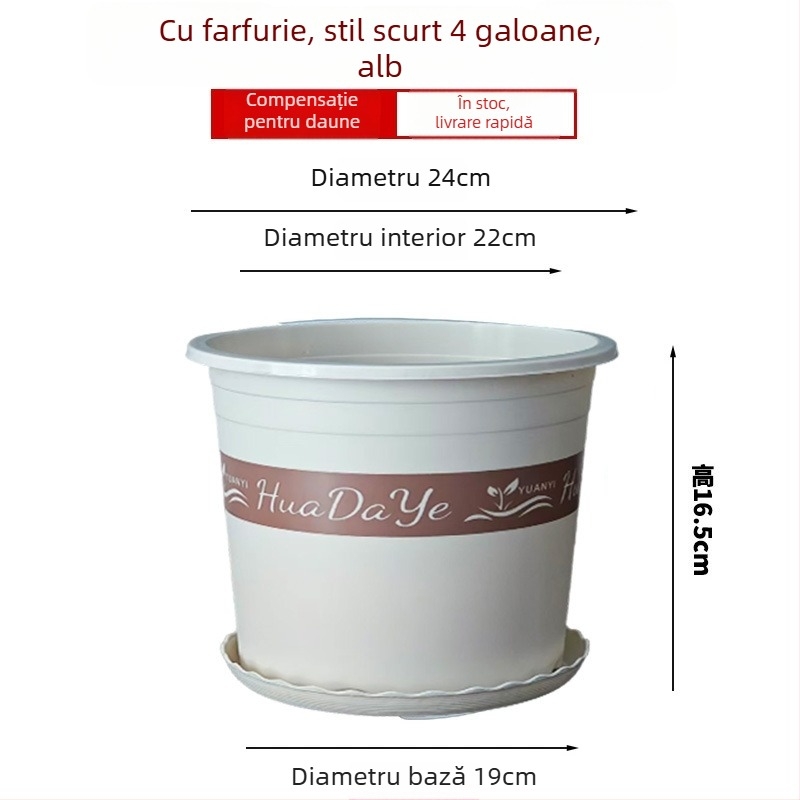 Ghiveci rotund din rășină albă, gros, cu ventilație și control al rădăcinilor, pentru trandafiri și hortensii, plastic, personalizabil