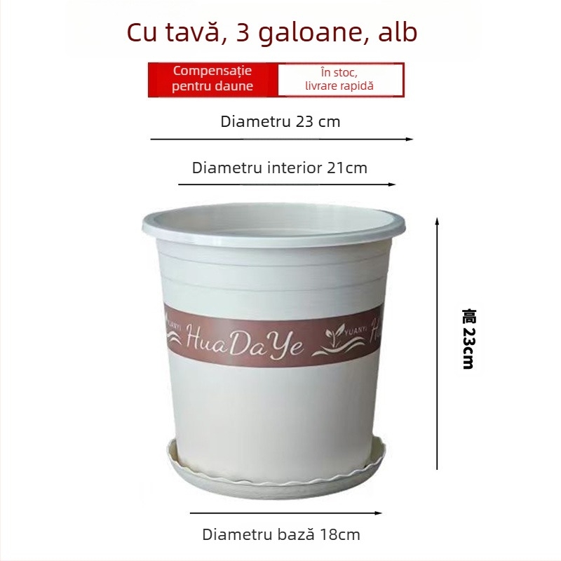 Ghiveci rotund din rășină albă, gros, cu ventilație și control al rădăcinilor, pentru trandafiri și hortensii, plastic, personalizabil