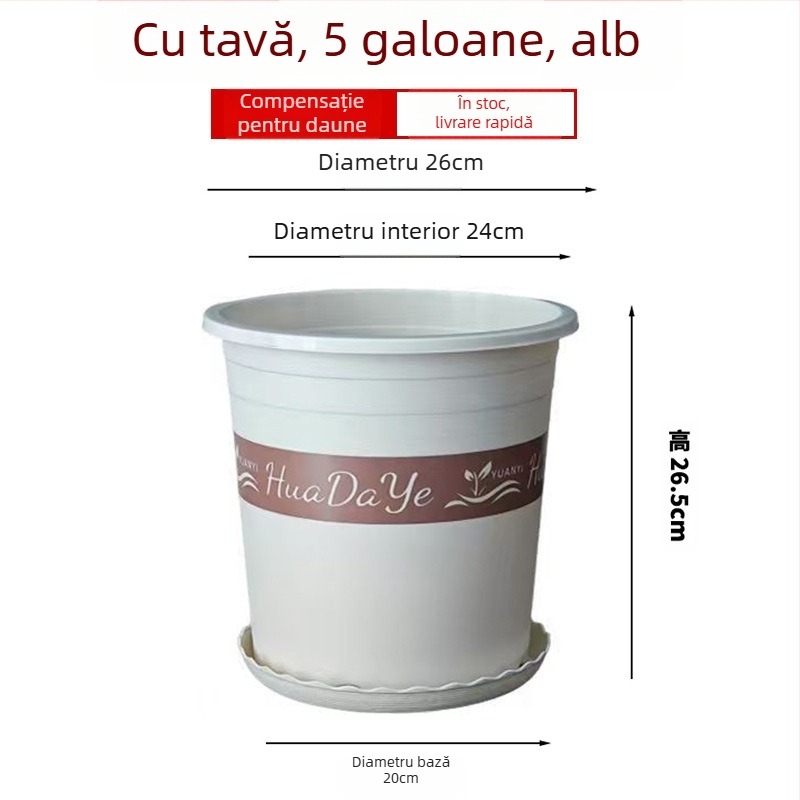 Ghiveci rotund din rășină albă, gros, cu ventilație și control al rădăcinilor, pentru trandafiri și hortensii, plastic, personalizabil