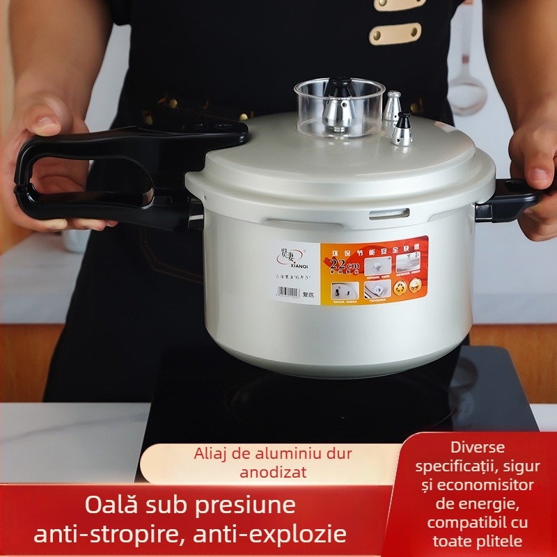 Oală sub presiune din aliaj de aluminiu, diametru 18–36 cm, utilizare comercială, dublă utilizare