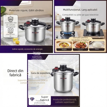 Desselan oală sub presiune de 7 L, cu 120 kPa presiune înaltă, numeroase funcții de siguranță și operare cu o singură mână