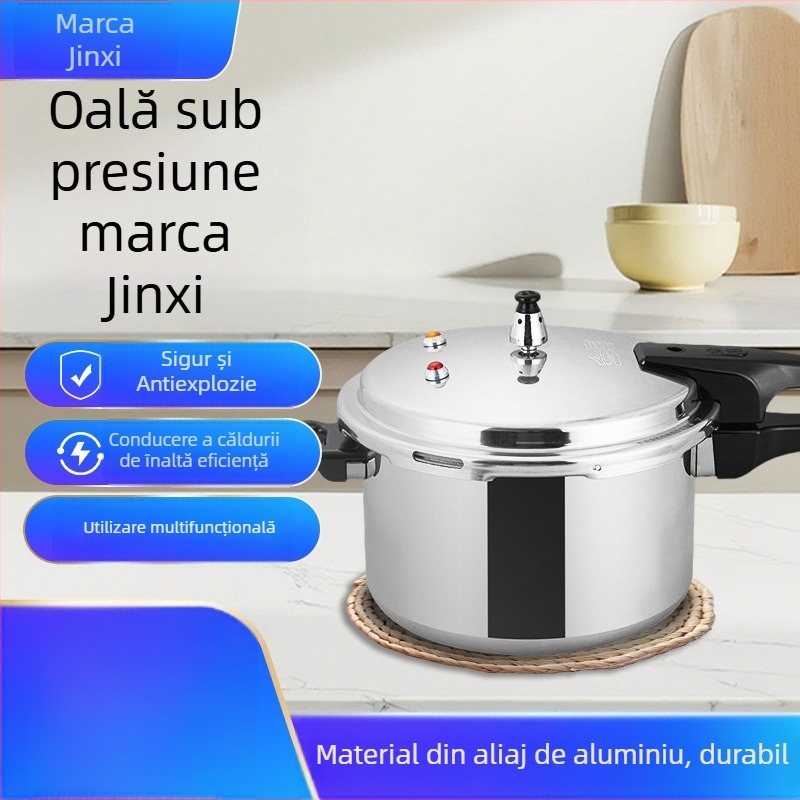 Oală sub presiune Jinxi pentru uz casnic, compatibilă cu aragaz pe gaz și plită cu inducție, universală, de calitate alimentară, rezistentă la explozie, vesela de bucătărie