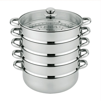 Set din oțel inoxidabil cu cinci straturi de abur, bază unică — set de vase de bucătărie