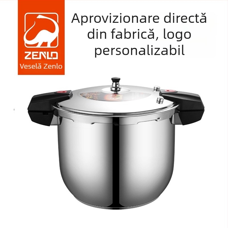 Zhenlong oală sub presiune din oțel inoxidabil 304 pentru plite cu gaz și plite cu inducție, uz comercial, cu mâner dublu