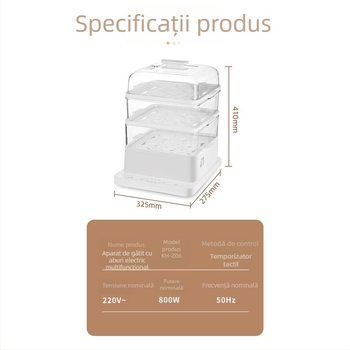Aburitor electric pentru uz casnic, trei niveluri, capacitate mare, multifunctional, placă de încălzire din oțel inox, control tactil, 220 V