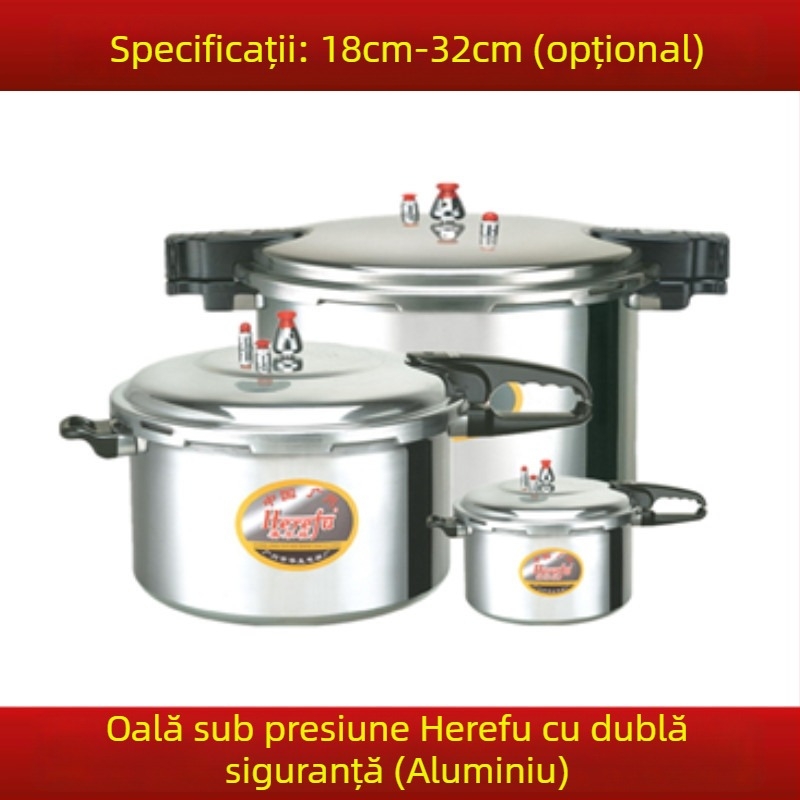 Sherford oală sub presiune din aluminiu, siguranță dublă, model economic, diametru 18–32 cm