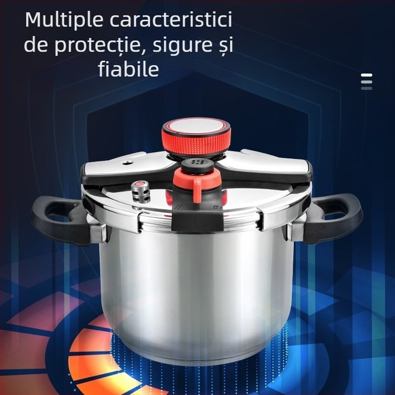 Oală sub presiune din oțel inoxidabil 304, capacitate mare, pentru uz casnic, compatibilă cu aragaz pe gaz, rezistentă la explozii, îngroșată, universală