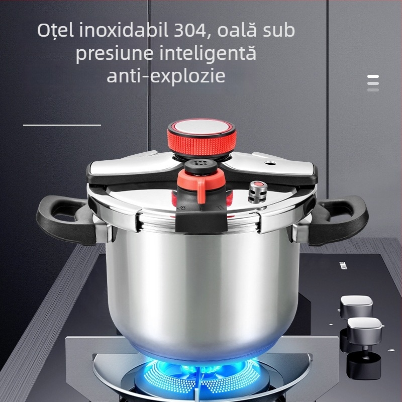 Oală sub presiune din oțel inoxidabil 304, capacitate mare, pentru uz casnic, compatibilă cu aragaz pe gaz, rezistentă la explozii, îngroșată, universală