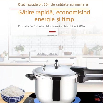 Jinxi oală sub presiune din oțel inoxidabil 304 pentru uz casnic, compatibilă cu aragazuri pe gaz și plite cu inducție, protecție împotriva exploziilor