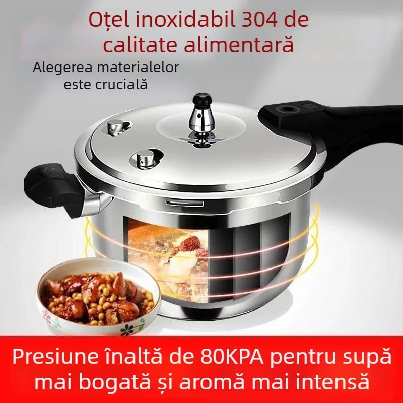 Jinxi oală sub presiune din oțel inoxidabil 304 pentru uz casnic, compatibilă cu aragazuri pe gaz și plite cu inducție, protecție împotriva exploziilor