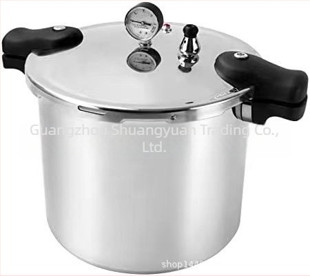 Vas de gătit sub presiune 22L, cu manometru, din aliaj de aluminiu, bază dublă, universal, 23L/25L
